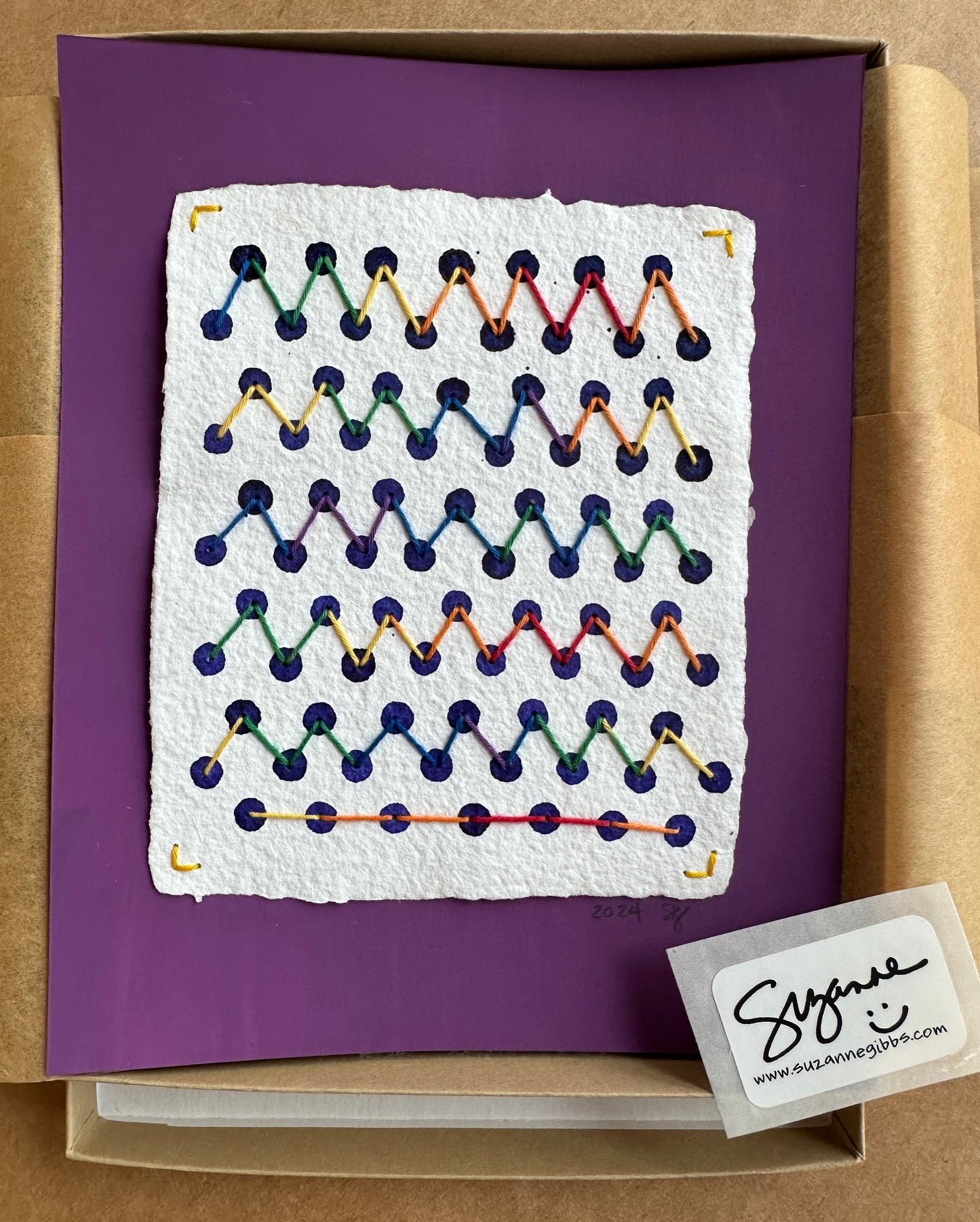 Stitch & So #43 Nodes Connected | Stitch Painting | Original Art