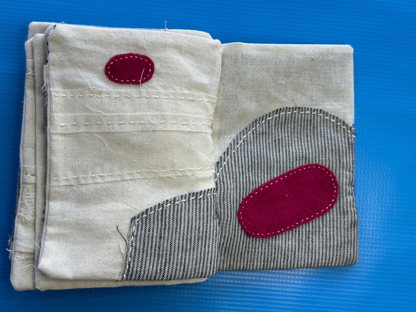 Cloth Book — Aquatic | Cotton, Linen, Sashiko Thread