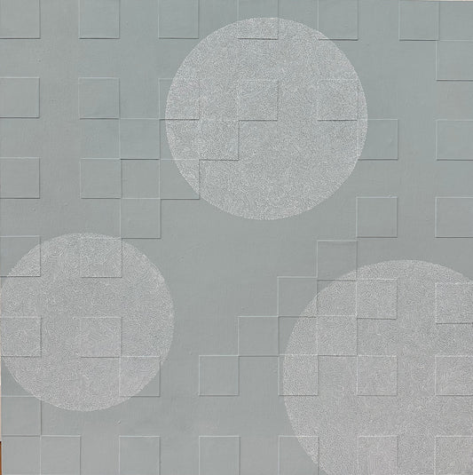 Dots 71, Pale Blue + Squiggle | Original Art | Painting