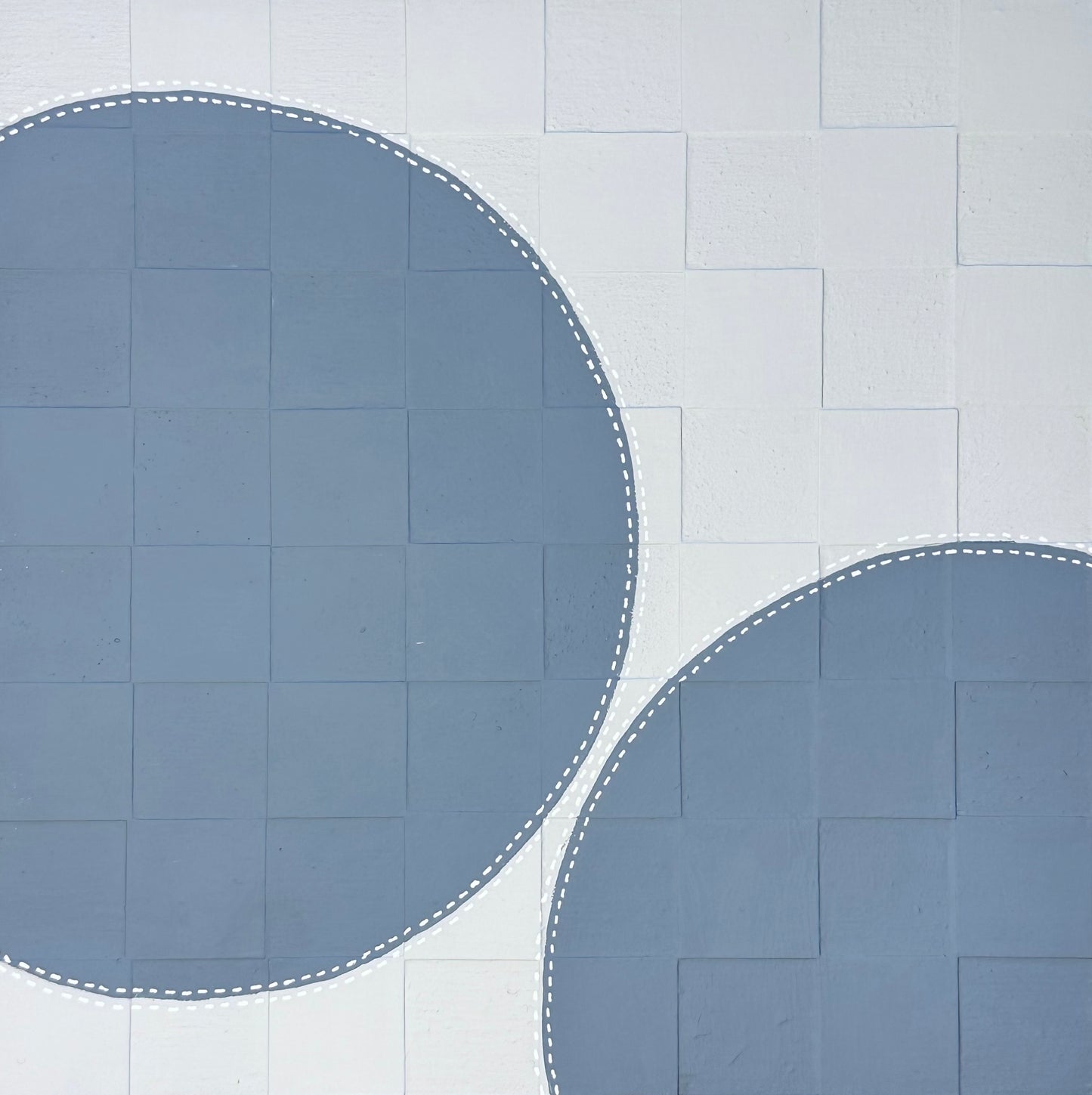 Dots 75, 76, & 77, Blue Over Blue 3 Part Art | Original Art | Painting