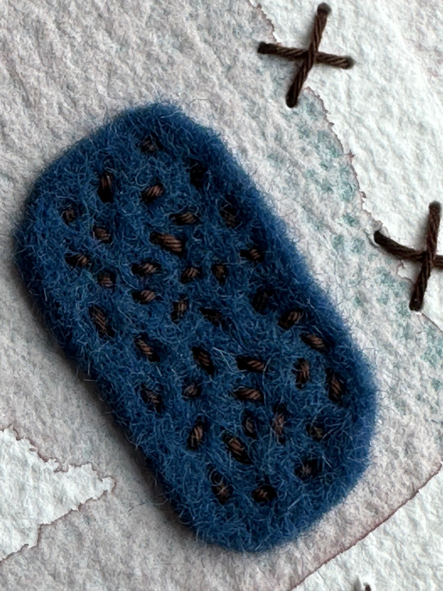 Happy Scrappy #26 | Paper, Felt, & Thread Art | Small Original Art (Copy)