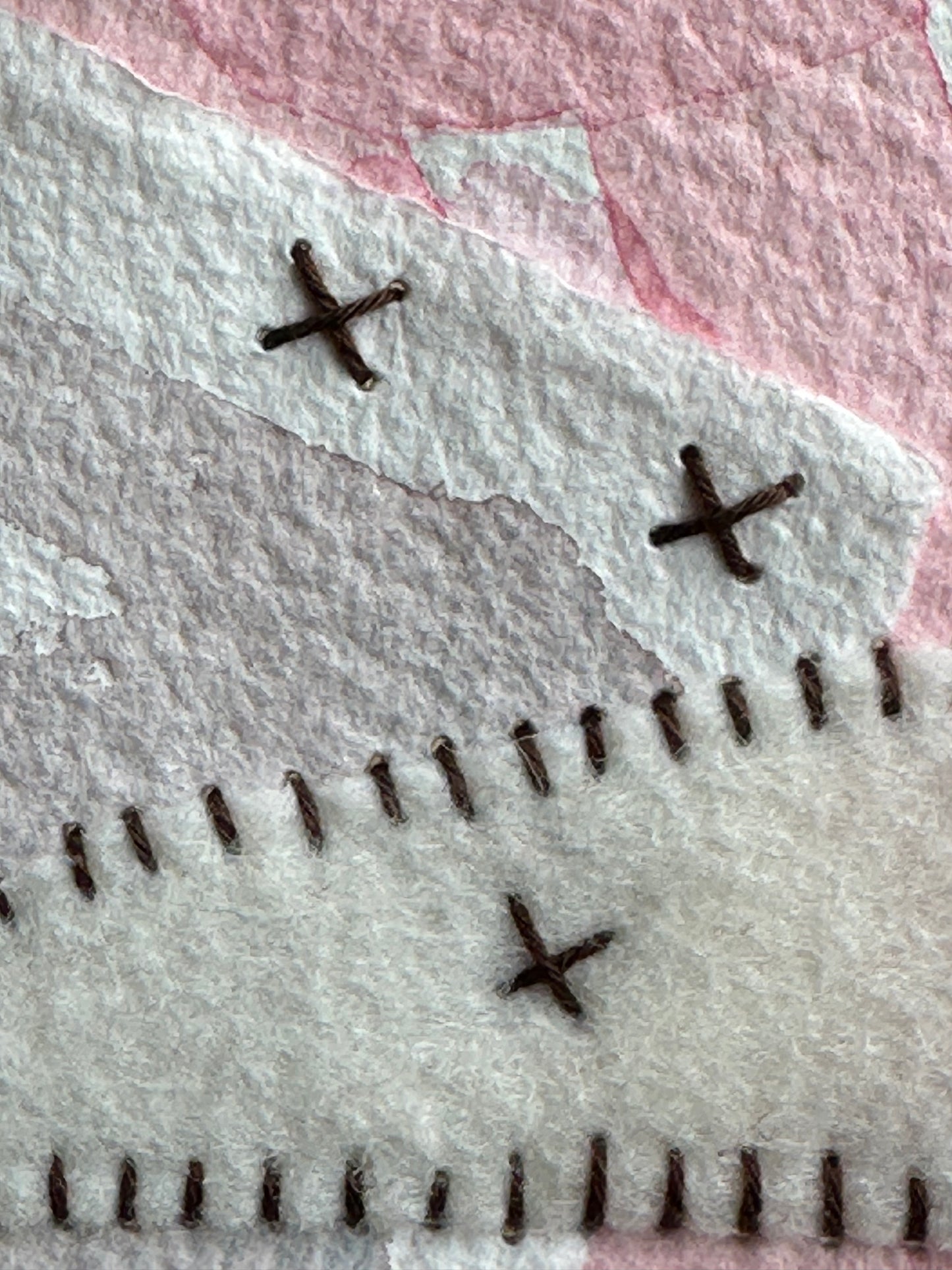 Happy Scrappy #26 | Paper, Felt, & Thread Art | Small Original Art (Copy)