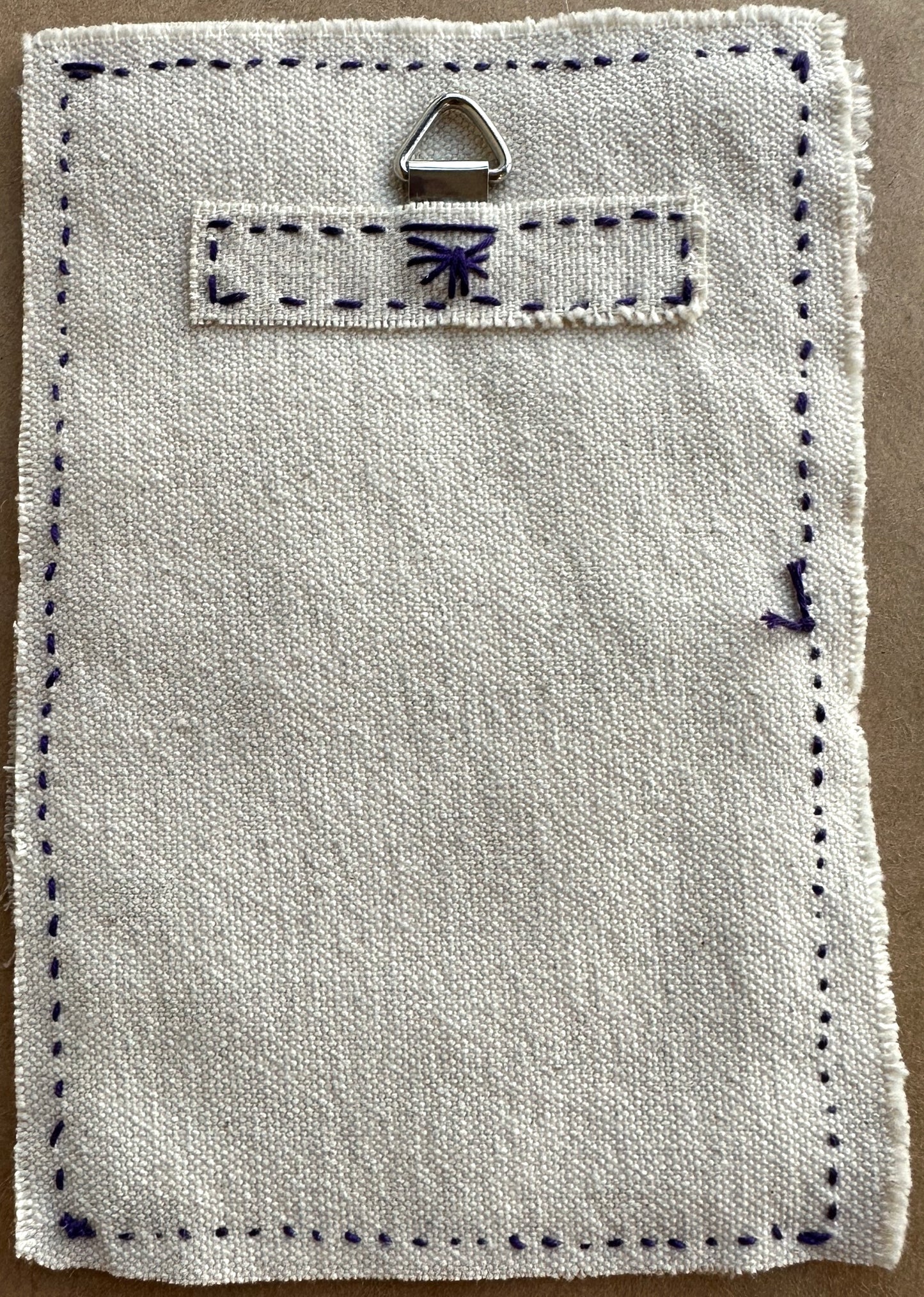Happy Scrappy #26 Looking Up | Linen, Cotton, Felt, & Thread Art | Small Original Art