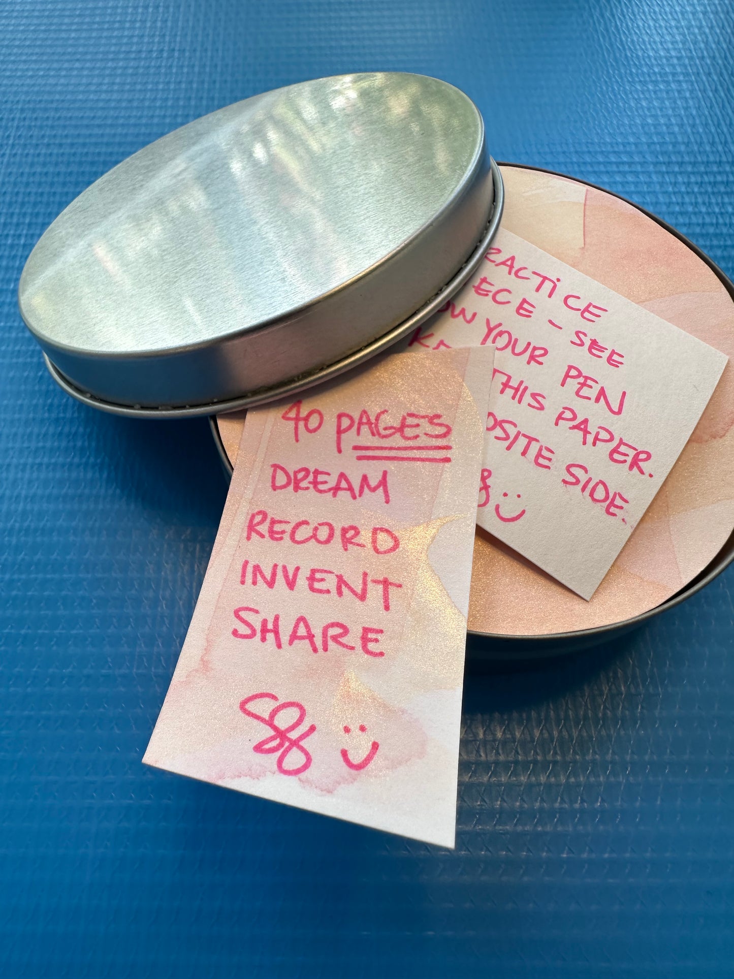 Small Tin Sketchbook | Metal Container Repurposed | Circle Paper Holder | 40 Pages | One of a kind!