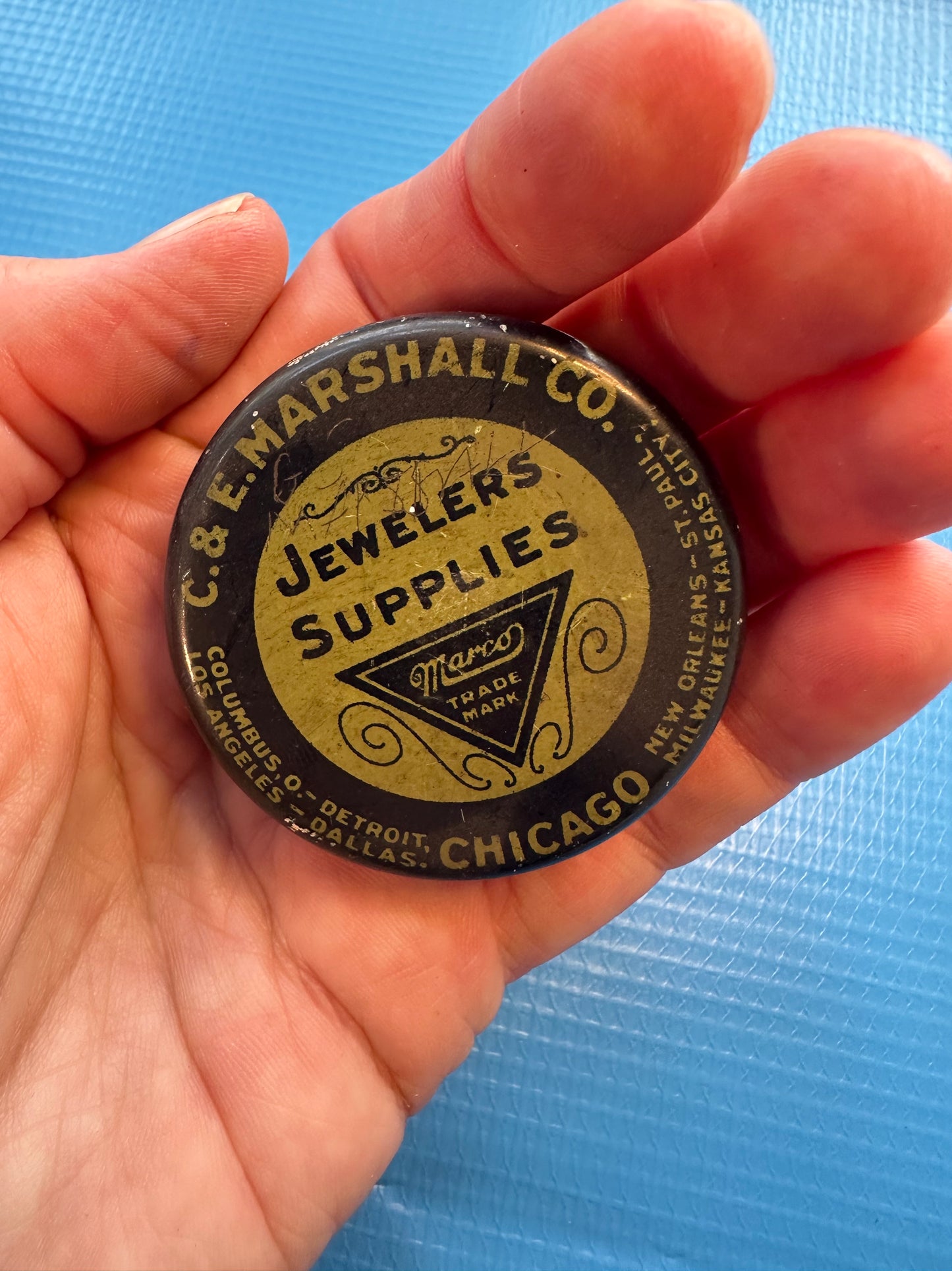 Tin Sketchbook | Jewelers Supplies Container Repurposed | Circle Paper Holder | 19 Pages | One of a kind!