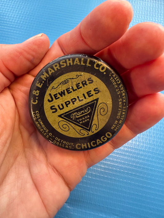 Tin Sketchbook | Jewelers Supplies Container Repurposed | Circle Paper Holder | 19 Pages | One of a kind!