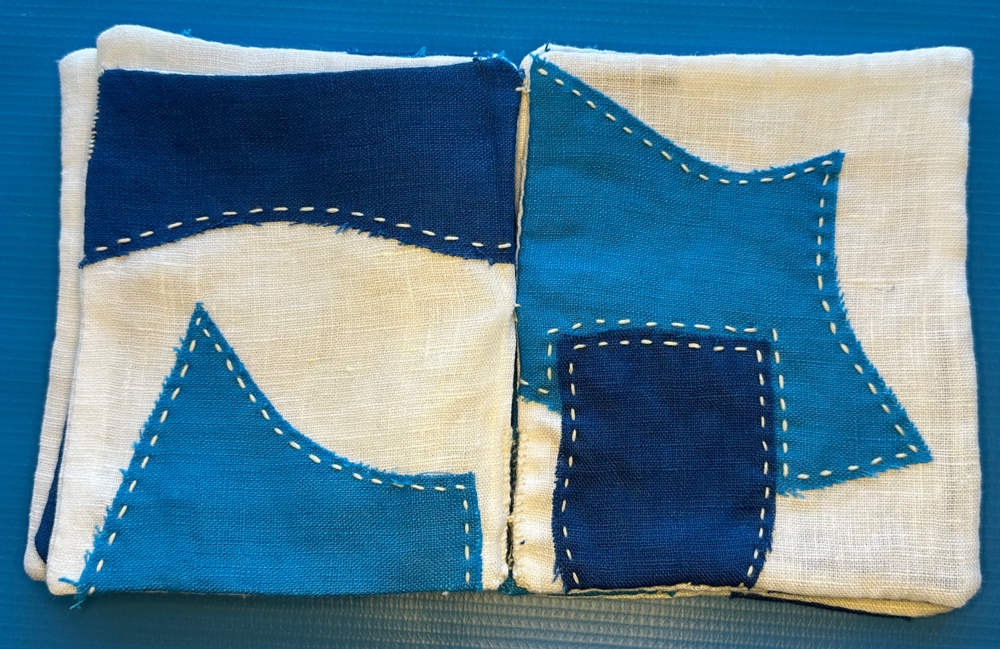 Cloth Book — Water | Cotton, Linen, Sashiko Thread