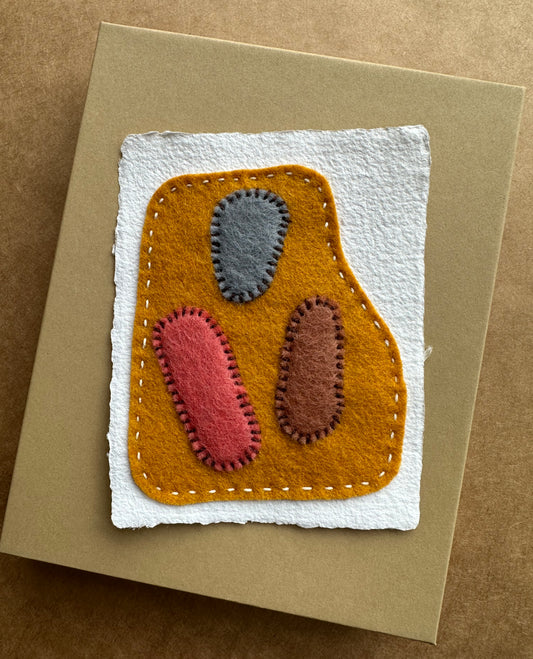 Happy Scrappy #12 | Paper, Felt, & Thread Art | Small Original Art