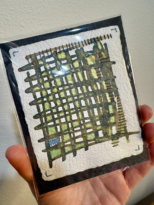Stitch & So #16 Grid Unbound | Stitch Painting | Original Art