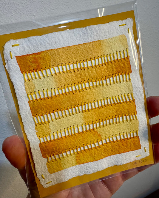 Stitch & So #3 Gold | Stitch Painting | Original Art