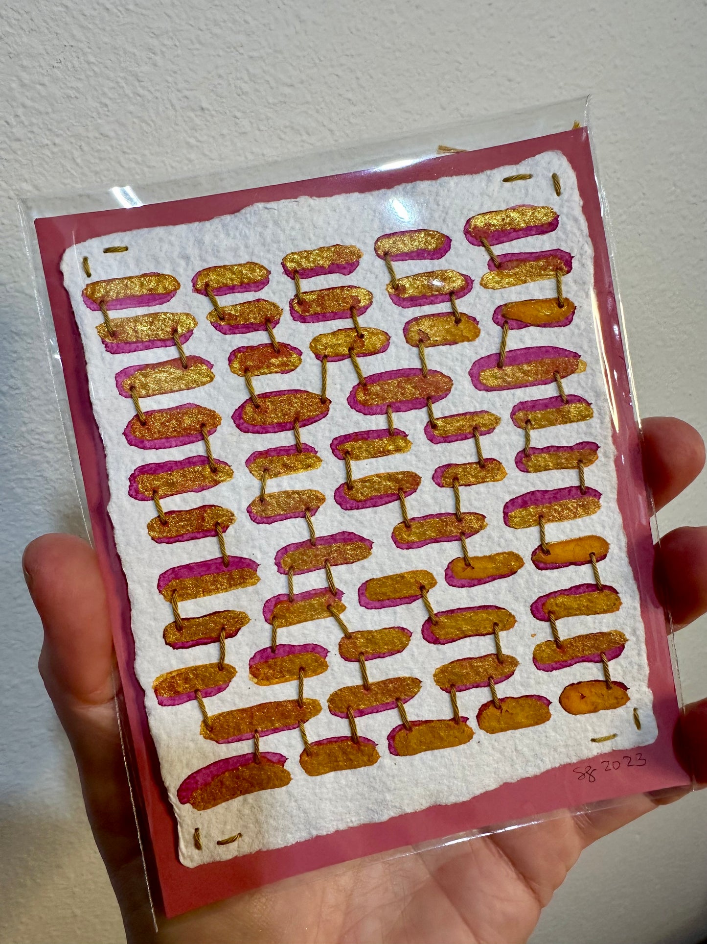 Stitch & So #4 Gold Connect | Stitch Painting | Original Art