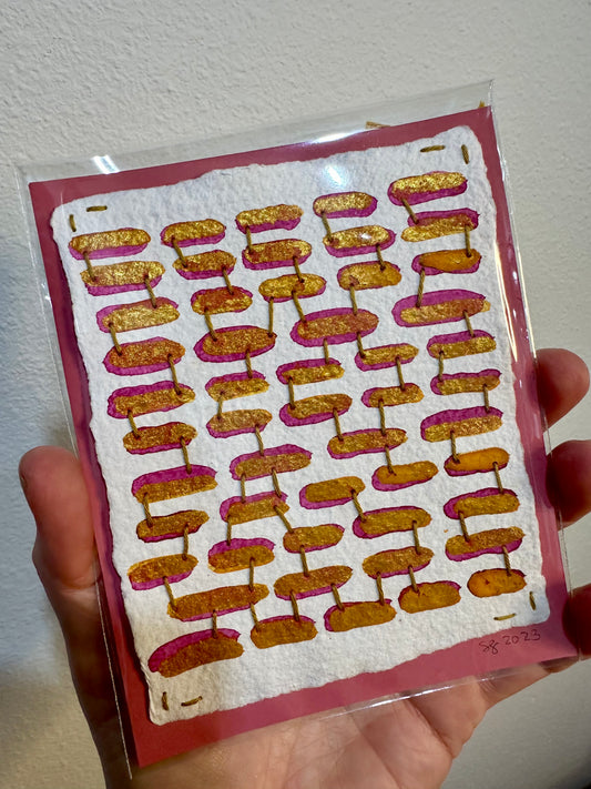Stitch & So #4 Gold Connect | Stitch Painting | Original Art