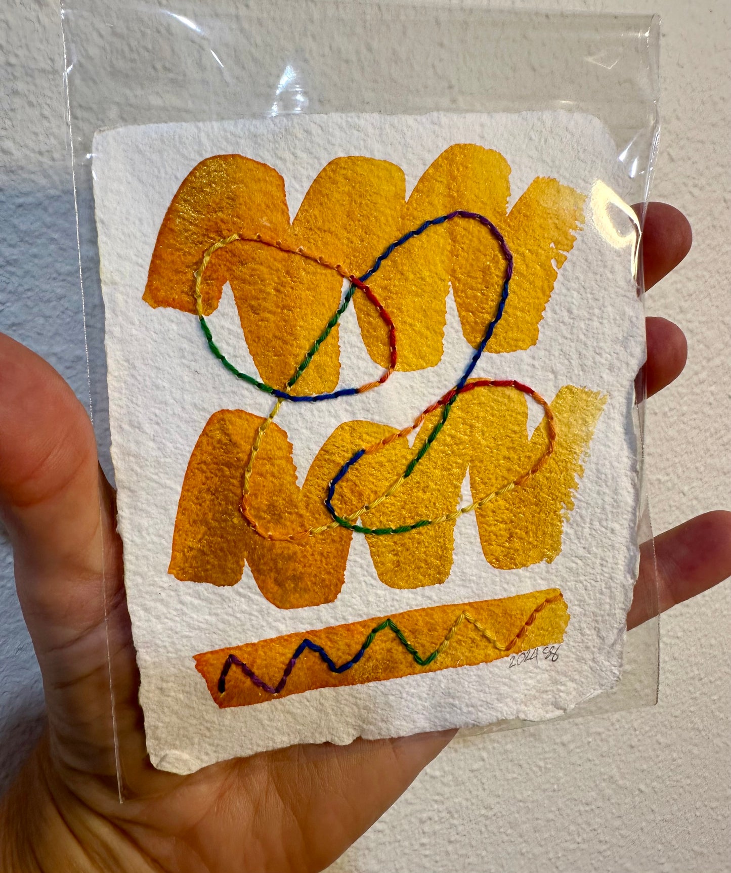 Stitch & So #49 Wildly Connected | Stitch Painting | Original Art