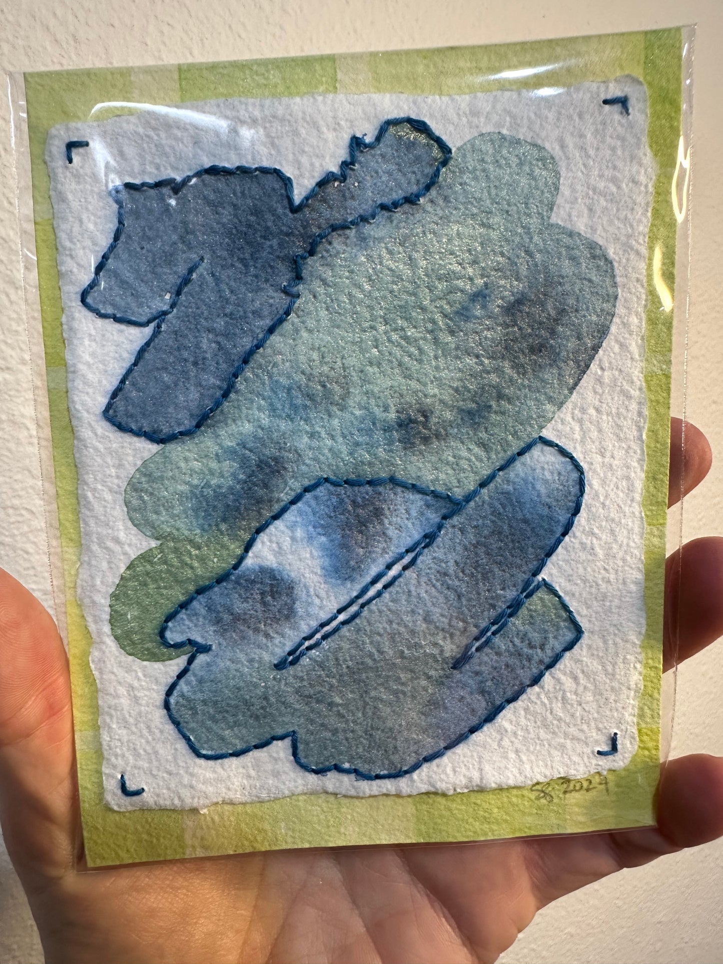 Stitch & So #53 Underwater | Stitch Painting | Original Art