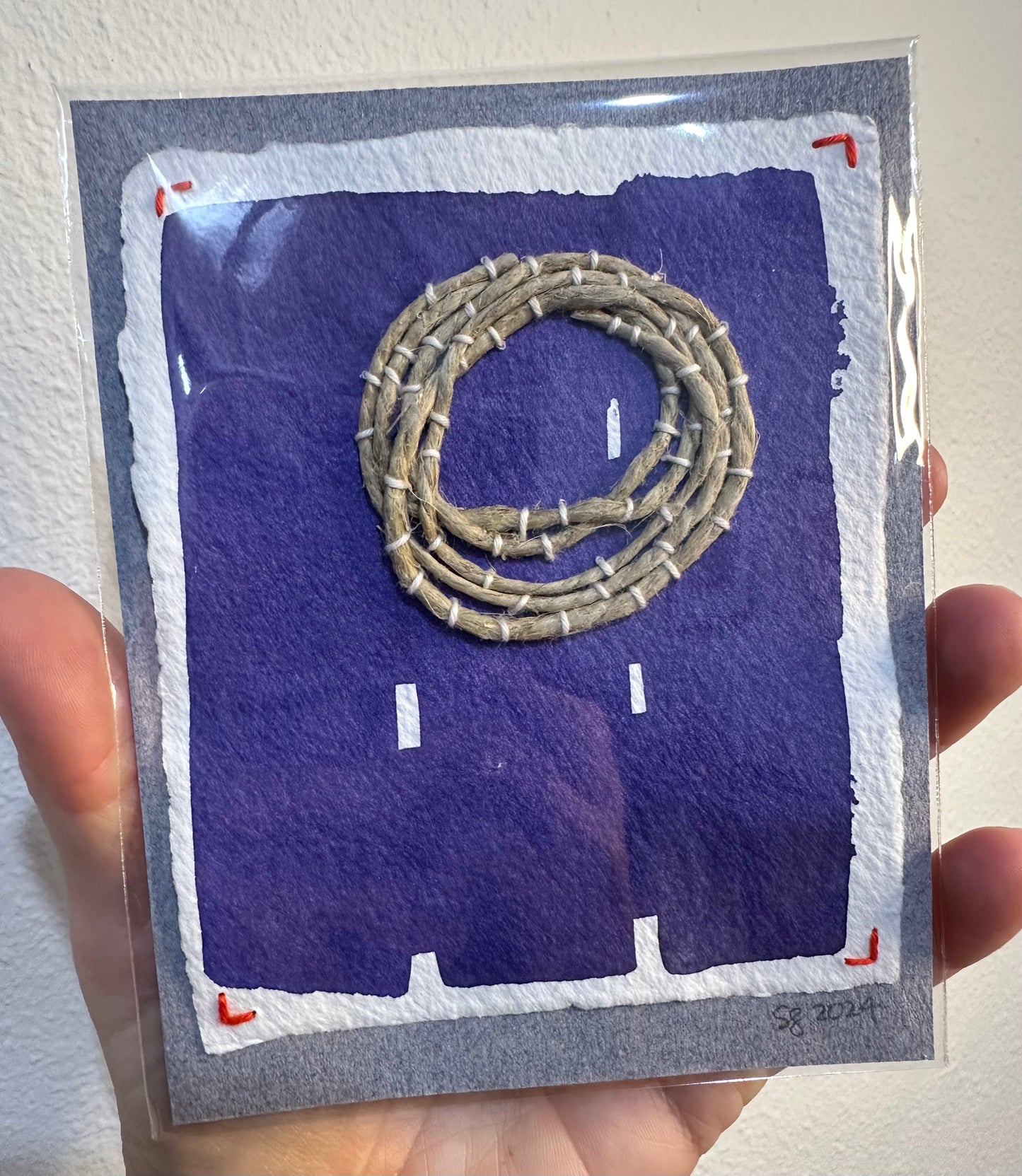 Stitch & So #41 Roped In | Stitch Painting | Original Art