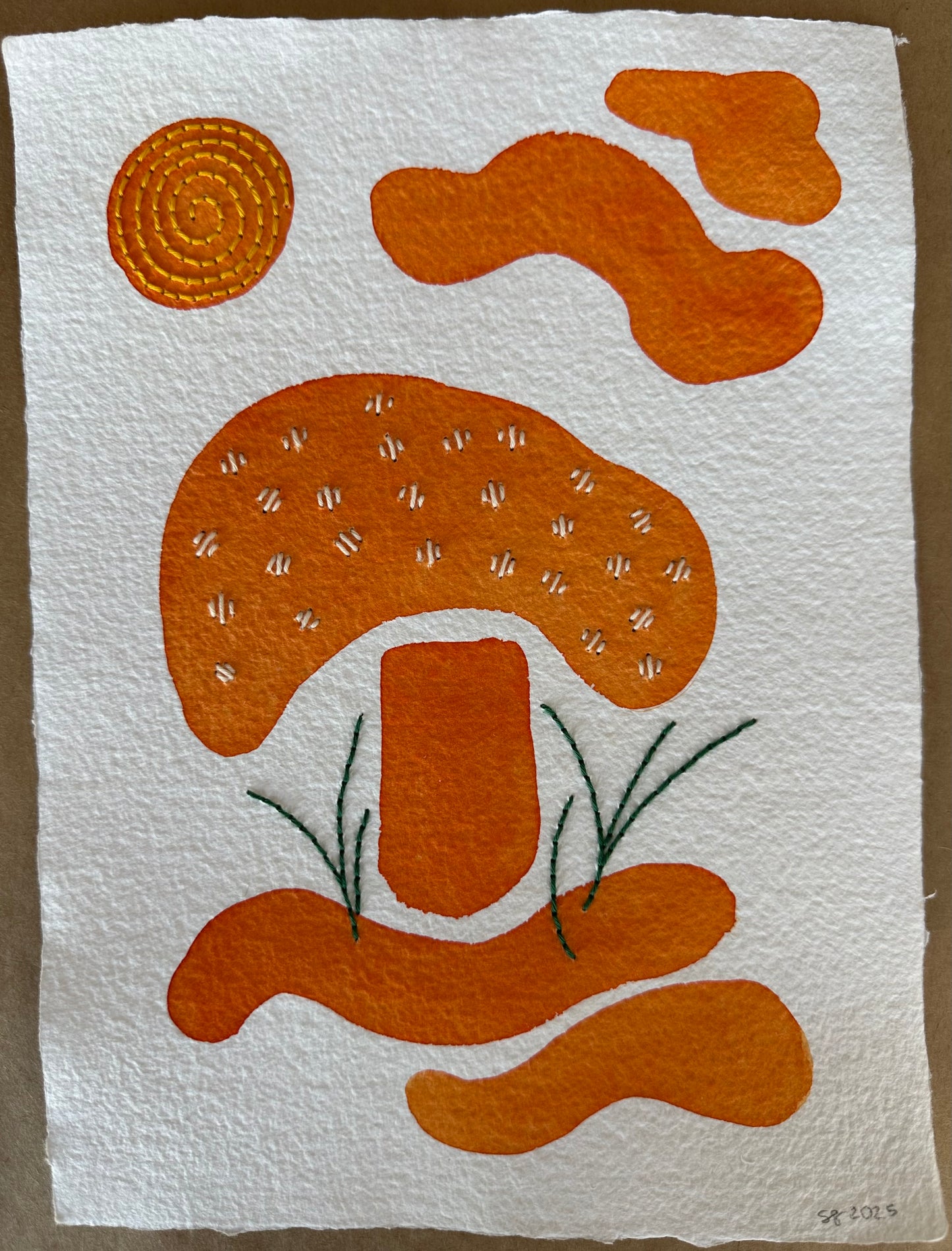 Stitch & So #73 Shroom | Stitch Painting | Original Art