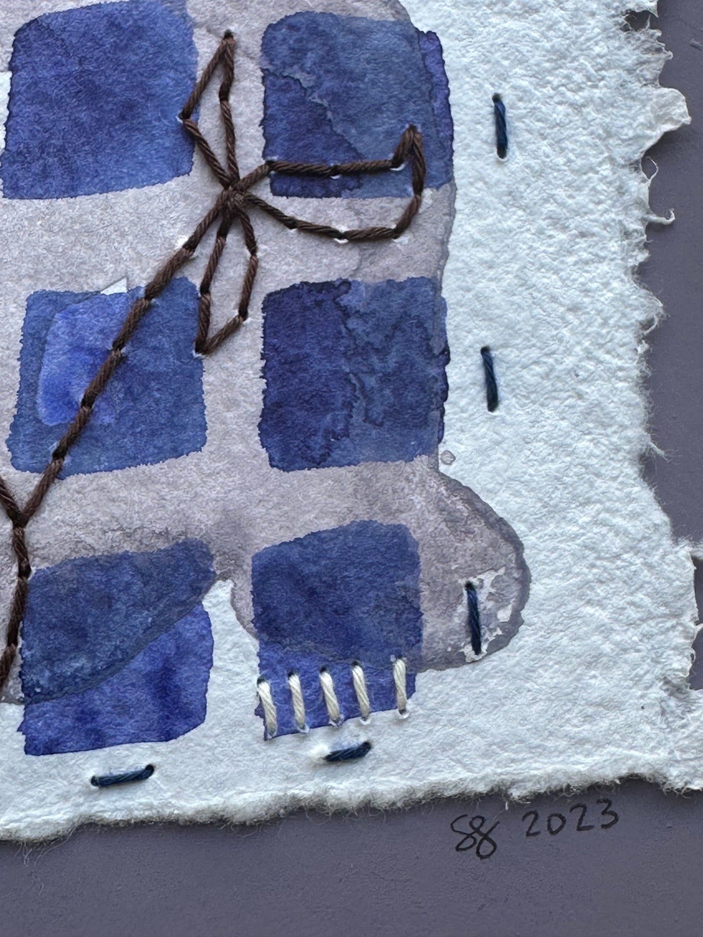 Stitch & So #12.5 Petals & Purple | Stitch Painting | Original Art