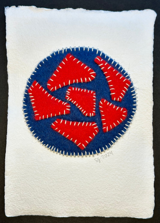 Happy Scrappy #6 | Paper, Felt & Thread Art | Small Original