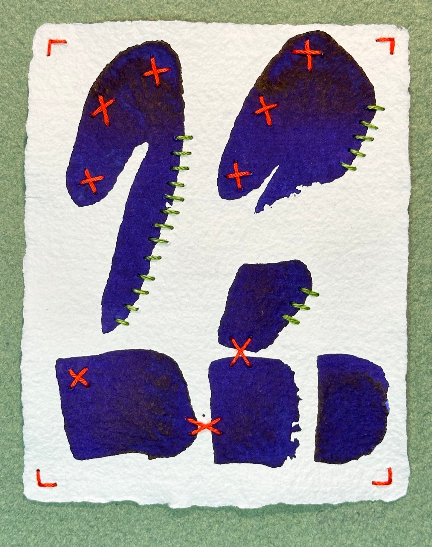 Stitch & So #18 Under Question | Stitch Painting | Original Art