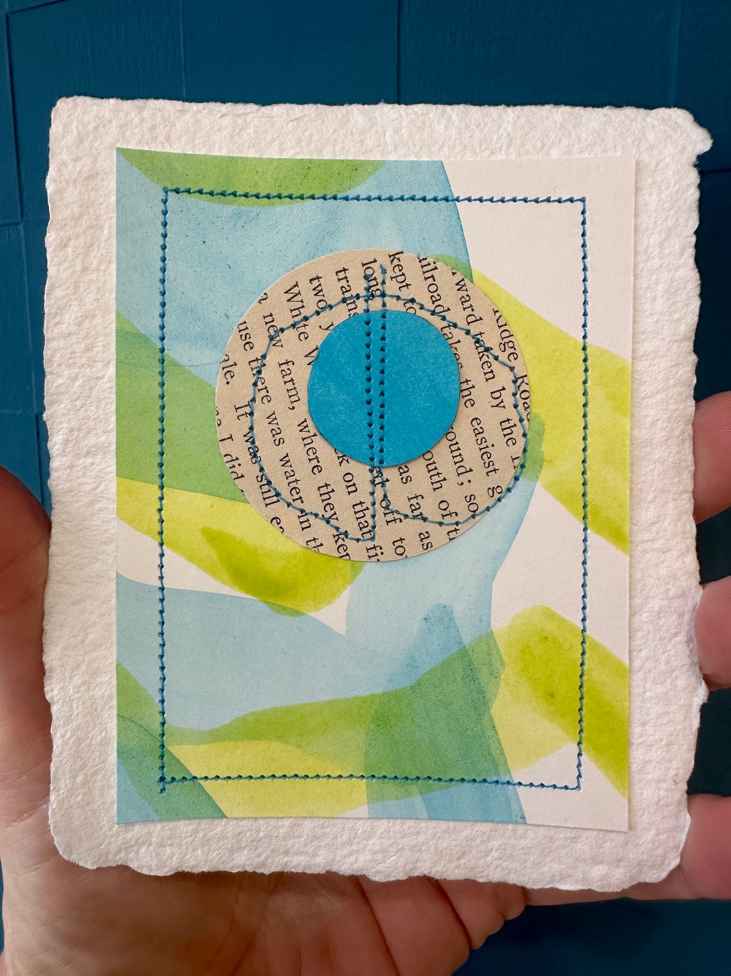Stitch & So #68 Water Farm | Stitch Painting | Original Art