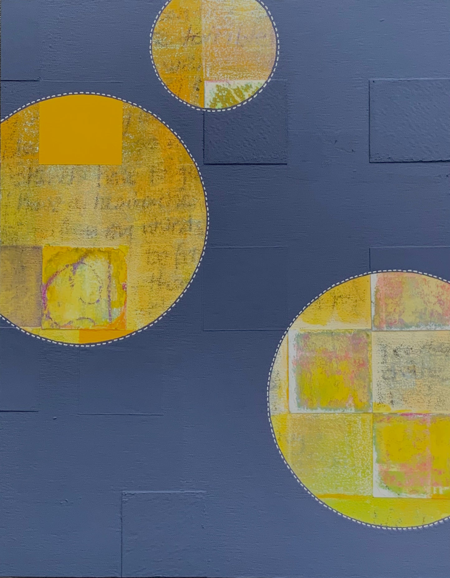 Dots 57, Gray + Yellow Texture | Abstract Dot Painting | Fine Art