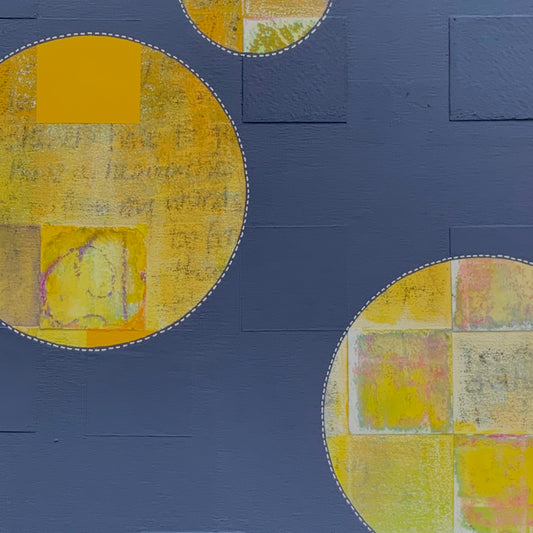 Dots 57, Gray + Yellow Texture | Abstract Dot Painting | Fine Art