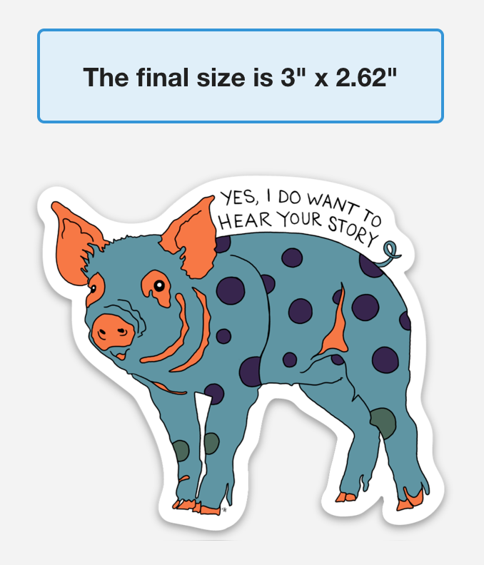 Blue Pig | Full Color Die-Cut Vinyl Sticker