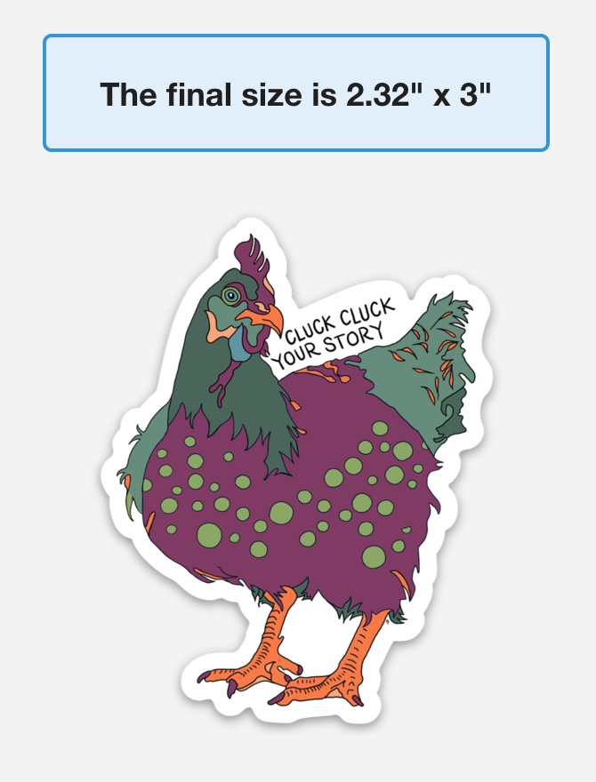 Cluck Cluck Chicken | Full Color Die-Cut Vinyl Sticker