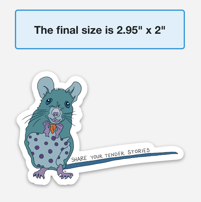 Teal Mouse | Full Color Die-Cut Vinyl Sticker