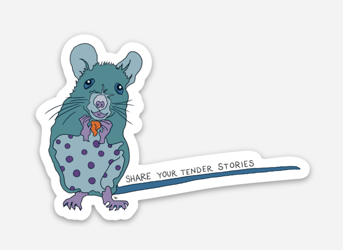 Teal Mouse | Full Color Die-Cut Vinyl Sticker
