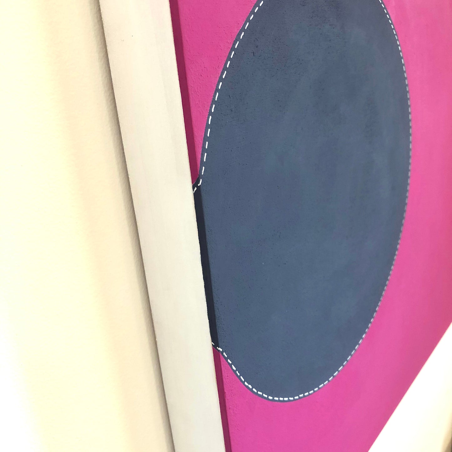 Dots 1, Magenta + 2 Blues | Contemporary Fine Art | Painting on Wood Panel