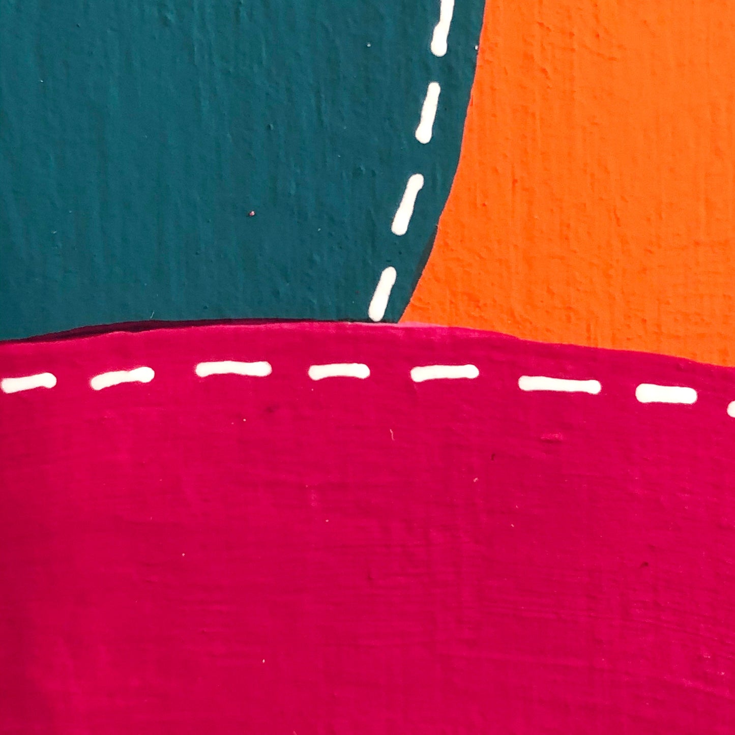 Dots 3, Orange + Teal & Magenta | Contemporary Fine Art | Orange Painting