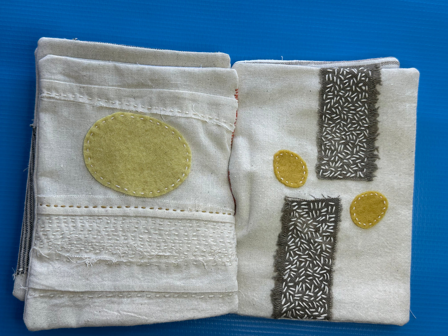 Cloth Book — Aquatic | Cotton, Linen, Sashiko Thread