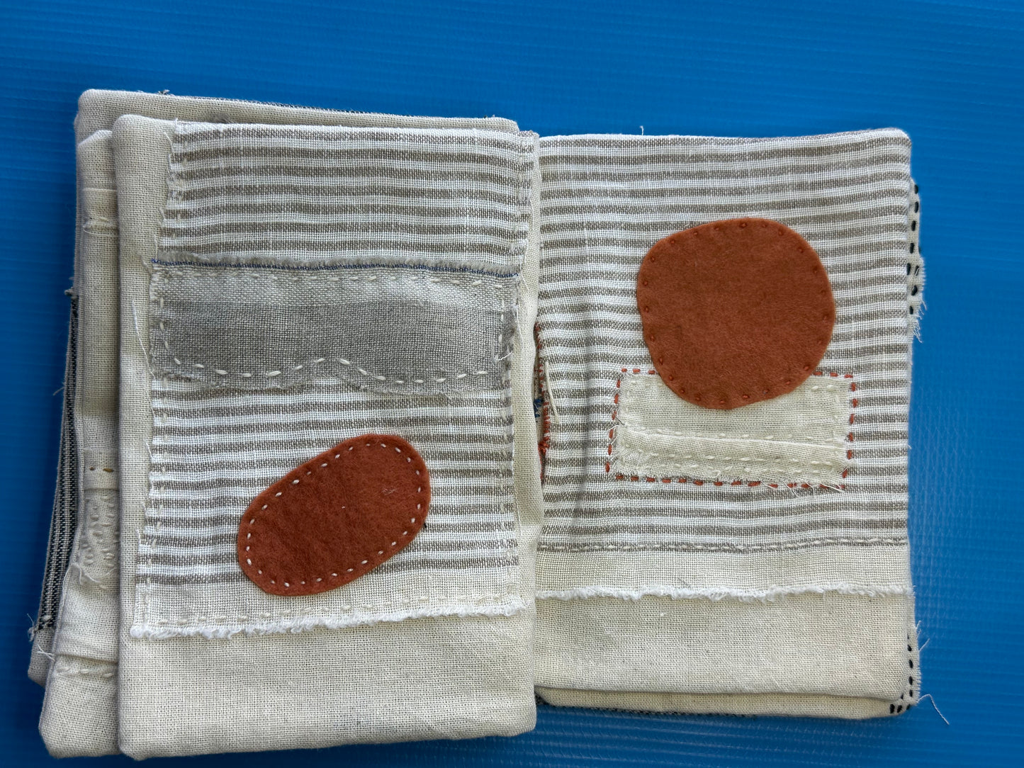 Cloth Book — Aquatic | Cotton, Linen, Sashiko Thread
