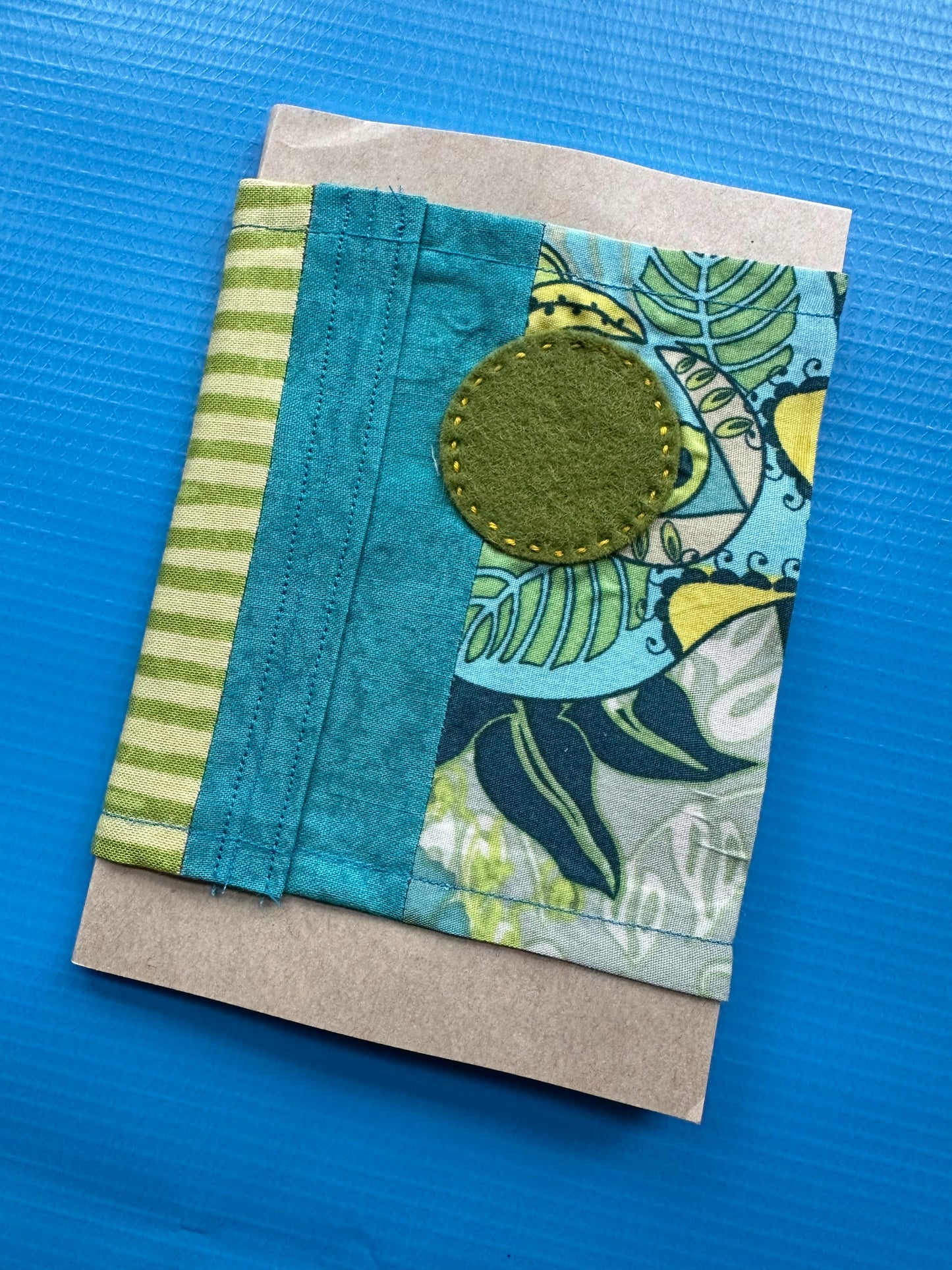 Cloth Covered Sketchbook | Handstitched and Wrapped | Olive | 30 Pages