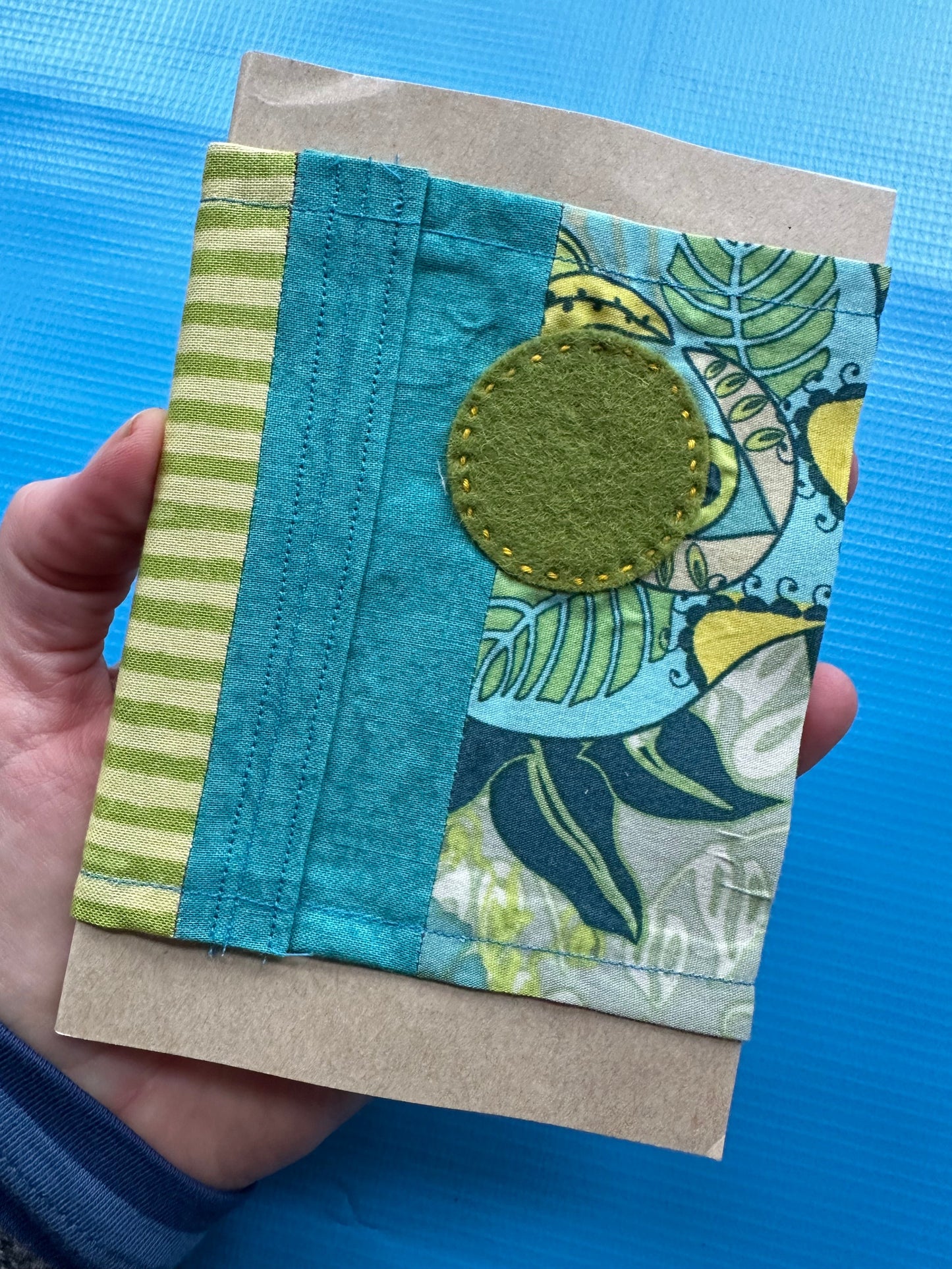 Cloth Covered Sketchbook | Handstitched and Wrapped | Olive | 30 Pages