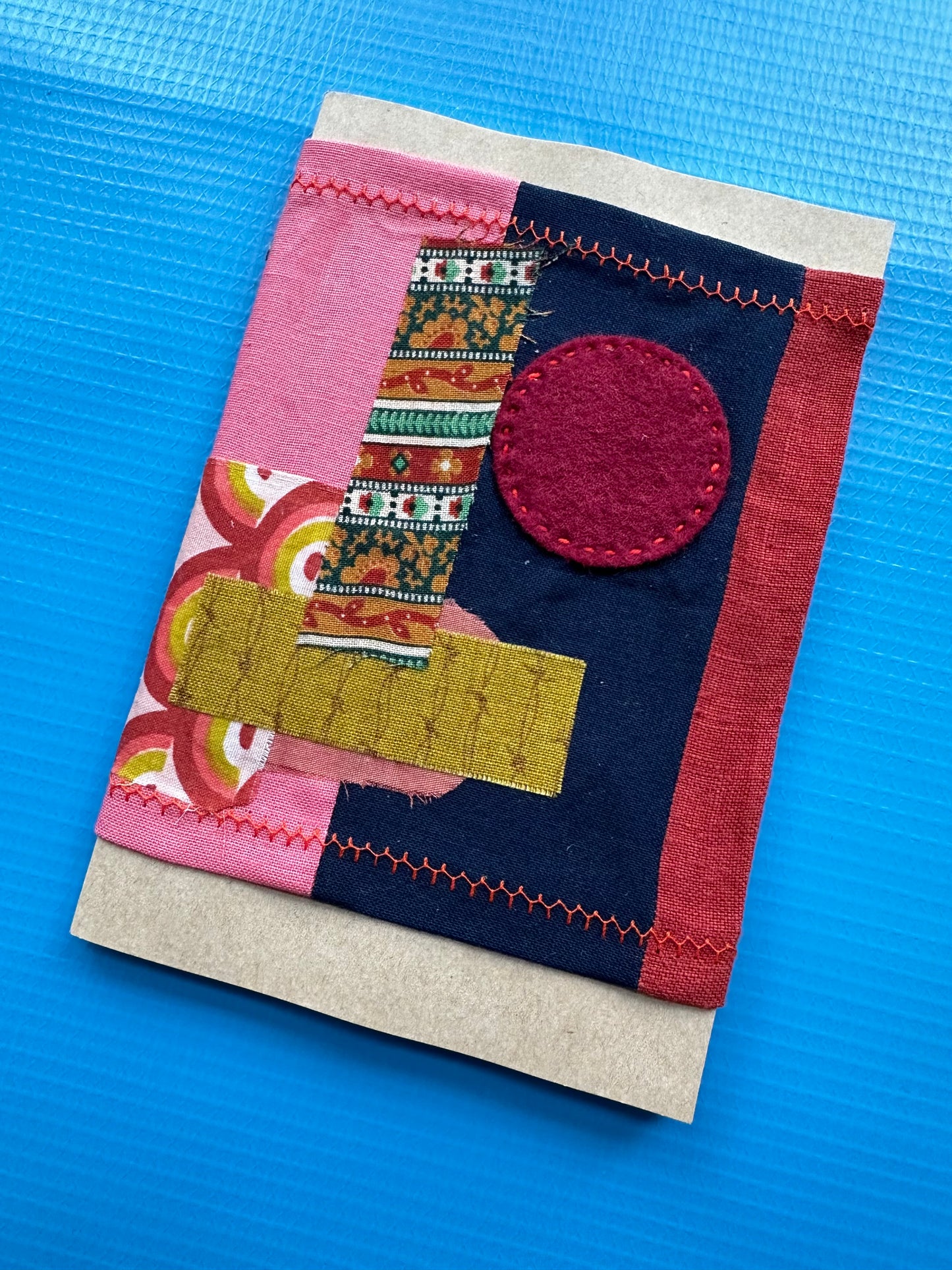 Cloth Covered Sketchbook | Handstitched and Wrapped | Ruby | 30 Pages