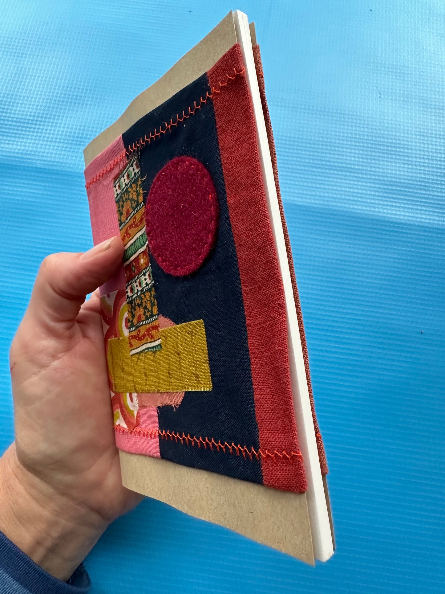 Cloth Covered Sketchbook | Handstitched and Wrapped | Ruby | 30 Pages