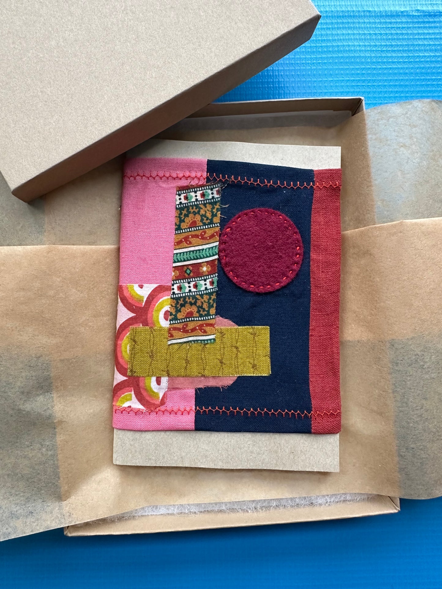 Cloth Covered Sketchbook | Handstitched and Wrapped | Ruby | 30 Pages