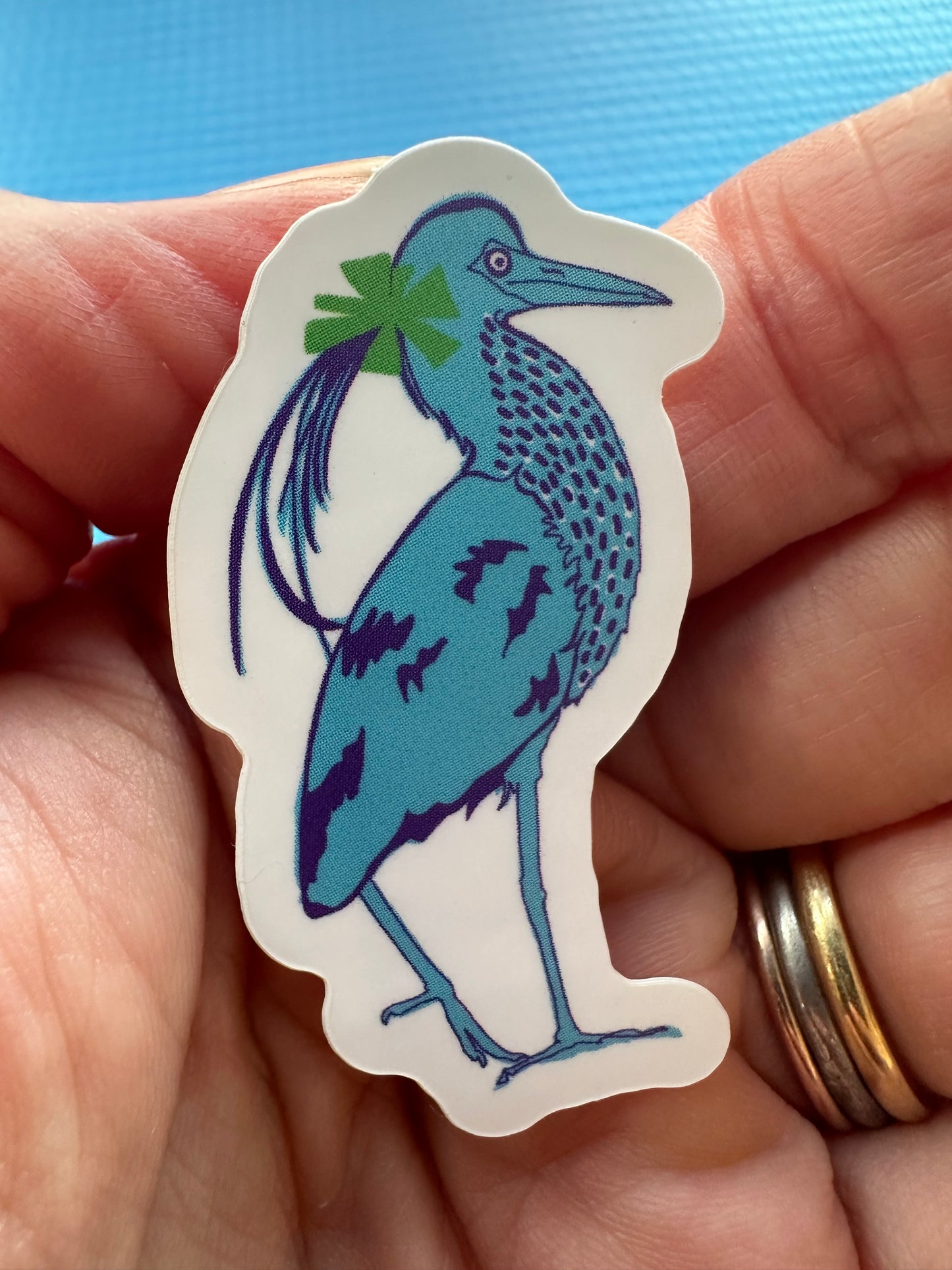 Teal Feather Bird | SEPT 2024 | 2 x 1.5 Inch Die Cut Sticker