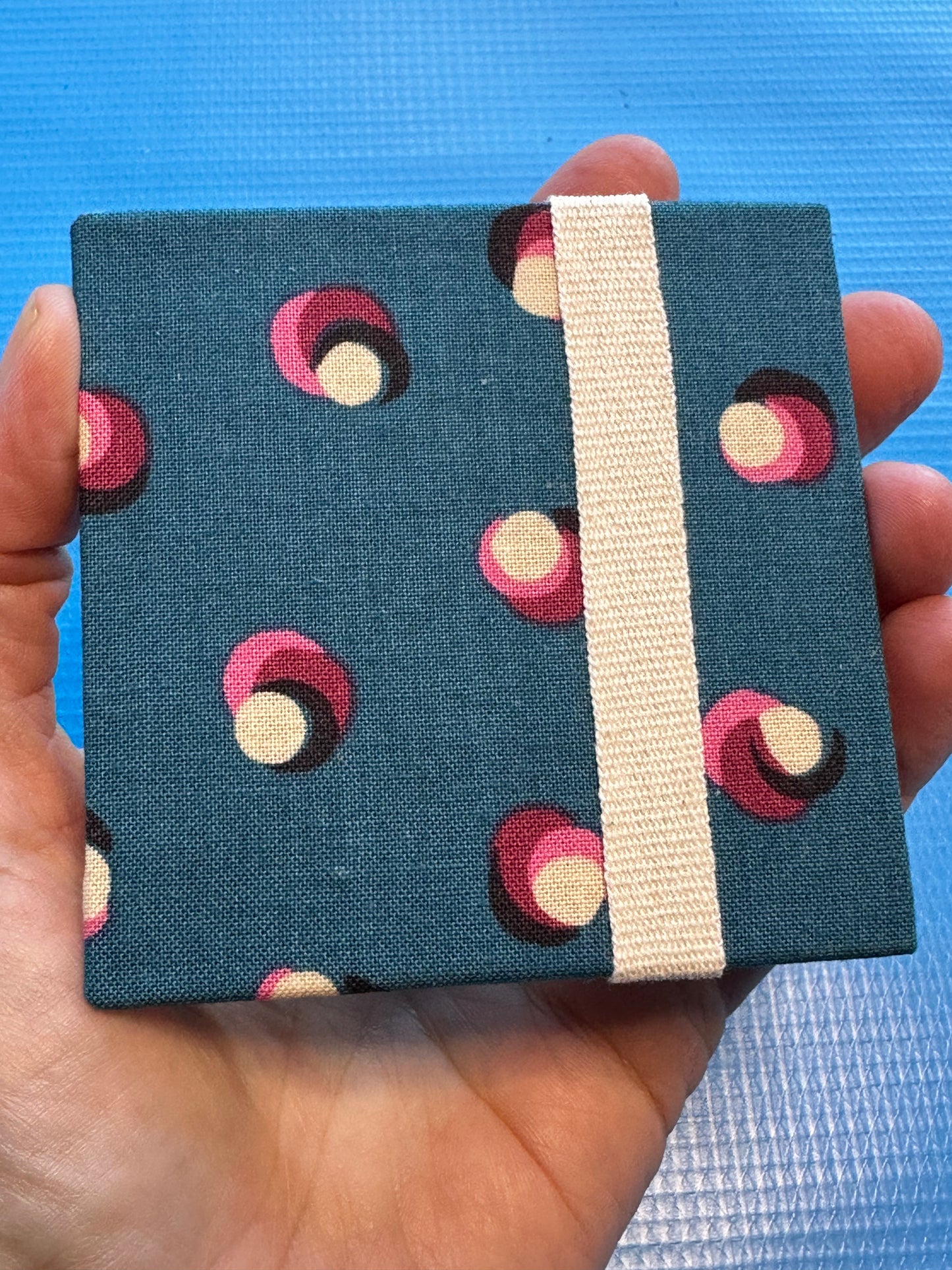 Cloth Covered Acordion Sketchbook | Handmade | Teal Blue | 14 Pages