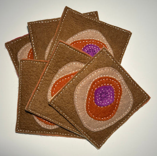 Hand Stitched Felt Coasters | Cloth | Handmade