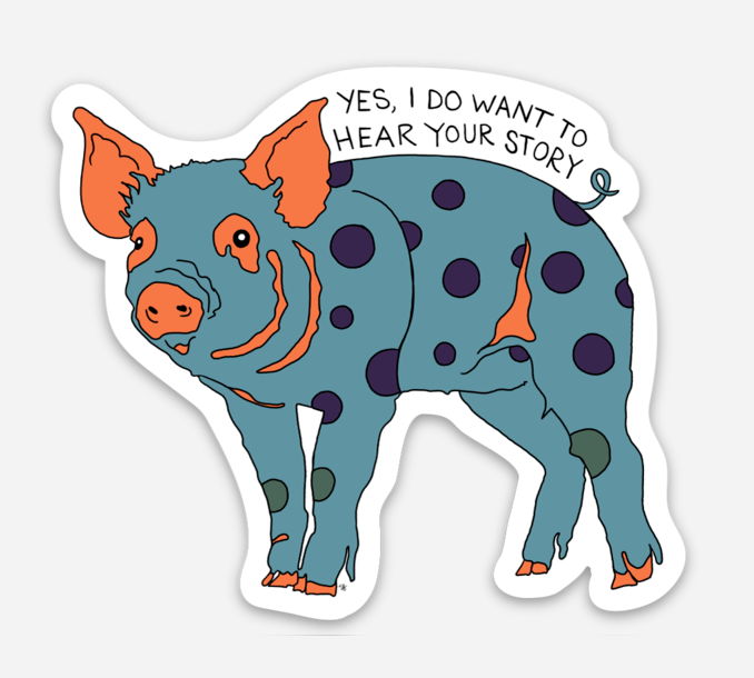 Blue Pig | Full Color Die-Cut Vinyl Sticker