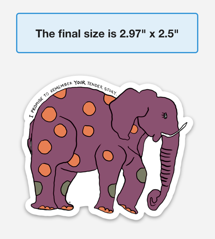 Purple Elephant | Full Color Die-Cut Vinyl Sticker