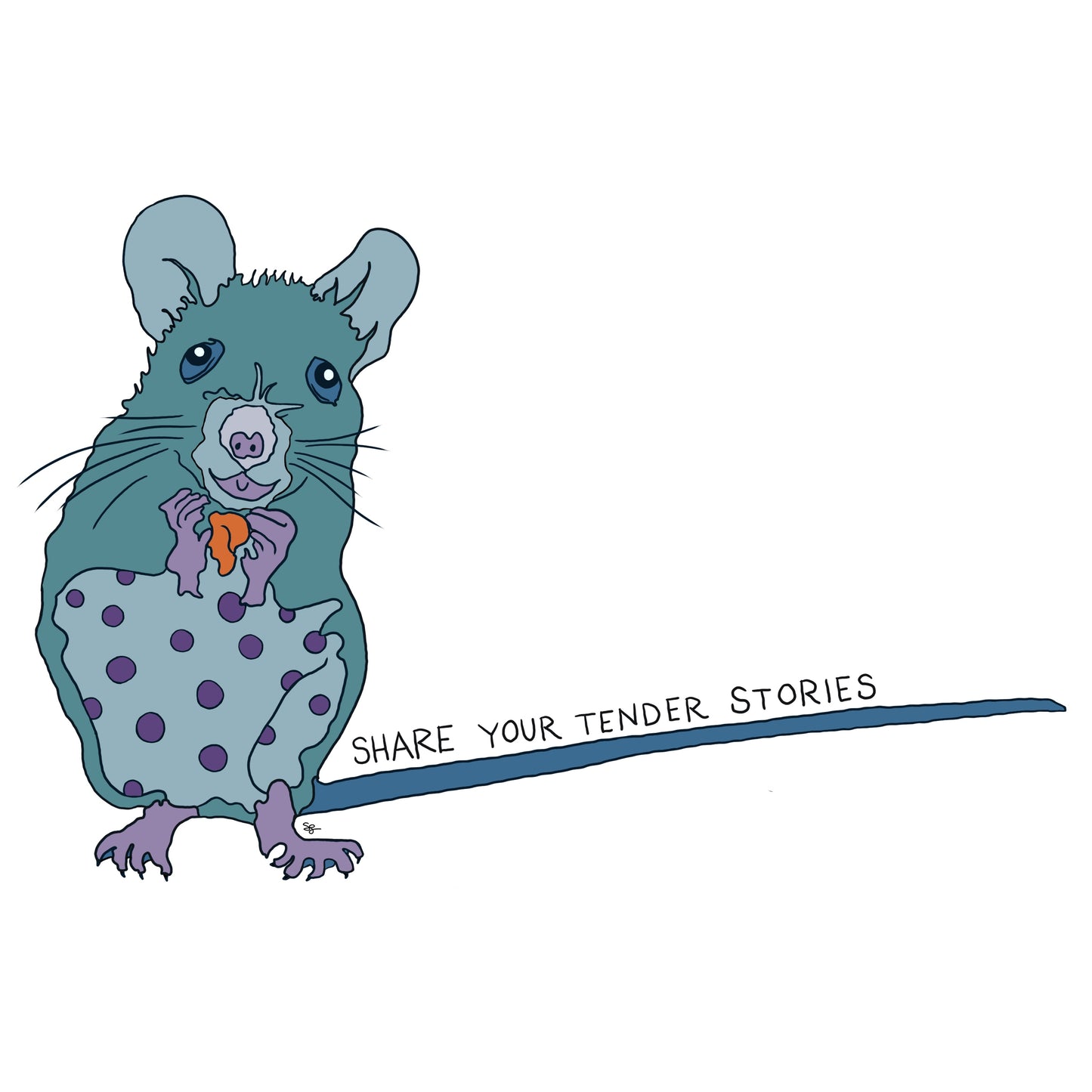 Teal Mouse | Full Color Die-Cut Vinyl Sticker