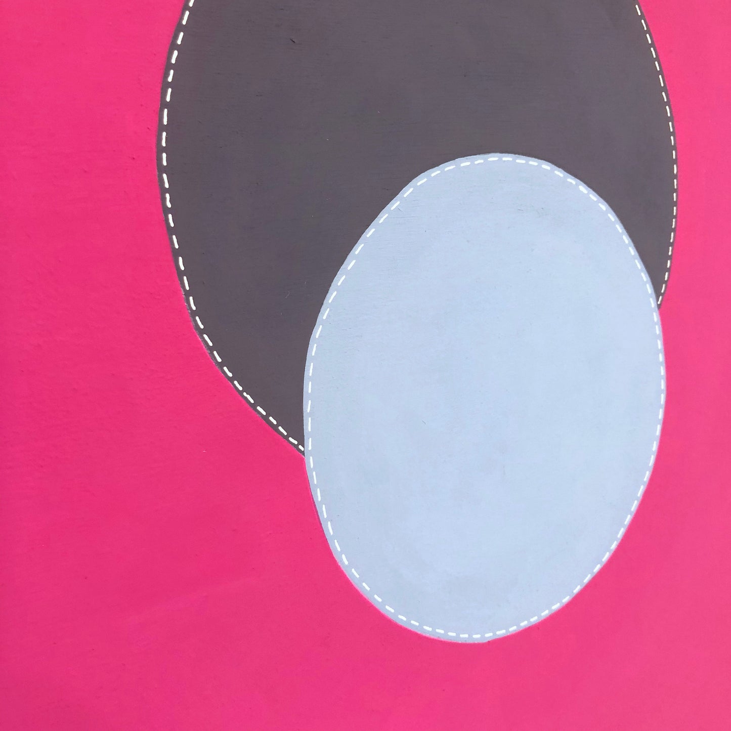 Dots 1, Magenta + 2 Blues | Contemporary Fine Art | Painting on Wood Panel