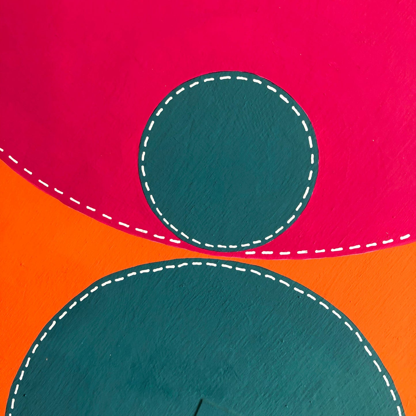 Dots 3, Orange + Teal & Magenta | Contemporary Fine Art | Orange Painting